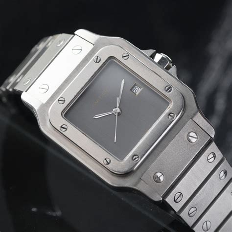 Cartier Santos 2960 Steel with Grey Dial Full Set.